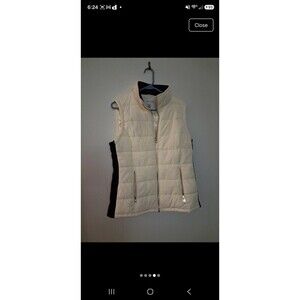 Calvin Klein Women's Ivory Quilted Puffer Vest Size Medium Full Zip